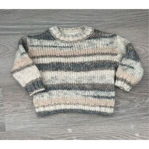 ZARA 9-12 Months Baby Neutral Stripe Sweater
